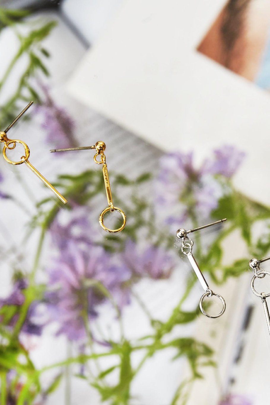 Earrings Circular Silver Color Copper Picture4